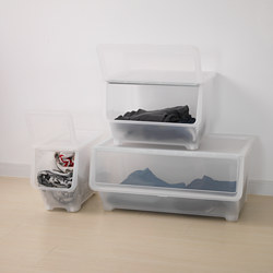 FIRRA - Box with lid, transparent, 44.5x42x31 cm