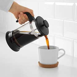 UPPHETTA - Pembuat kopi/teh, kaca/baja tahan karat, 1 l