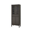IDANÄS - high cabinet w gls-drs and 1 drawer, dark brown stained, 81x39x211 cm | IKEA Indonesia - PE827389_S2