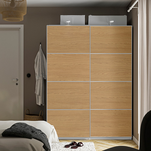 MEHAMN 4 panels for sliding door frame