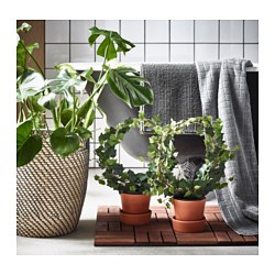 RÅGKORN - Plant pot, in/outdoor dark grey/beige, 32 cm
