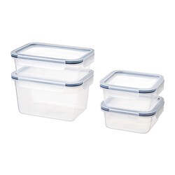 IKEA 365+ - Food container with lid, set of 4, plastic