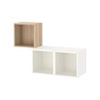 EKET - Kombinasi kabinet dpasang di dnding, efek kayu oak diwarnai putih/putih, 105x35x70 cm