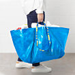 FRAKTA - Carrier bag, large, blue, 55x37x35 cm/71 l