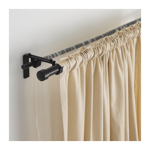 Hugad Racka Double Curtain Rod Combination Black Ikea Indonesia