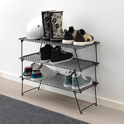 GREJIG - Shoe rack, grey, 58x27x17 cm