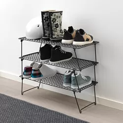 GREJIG - Rak sepatu, abu-abu, 58x27x17 cm