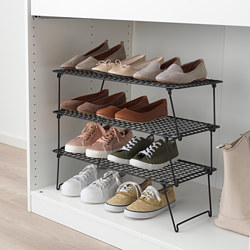 GREJIG - Shoe rack, grey, 58x27x17 cm