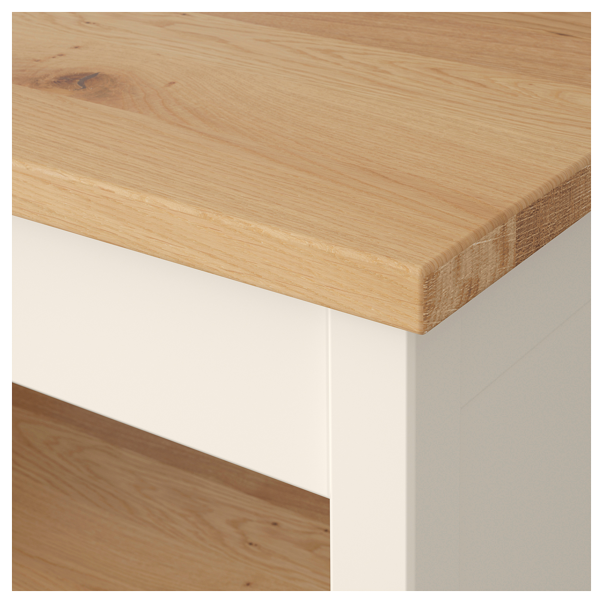 TORNVIKEN meja tengah dapur, putih pudar/kayu oak | IKEA ...
