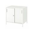 TROTTEN - Cabinet with sliding doors, white, 80x55x75 cm