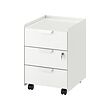 TROTTEN - Drawer unit w 3 drawers on castors, white