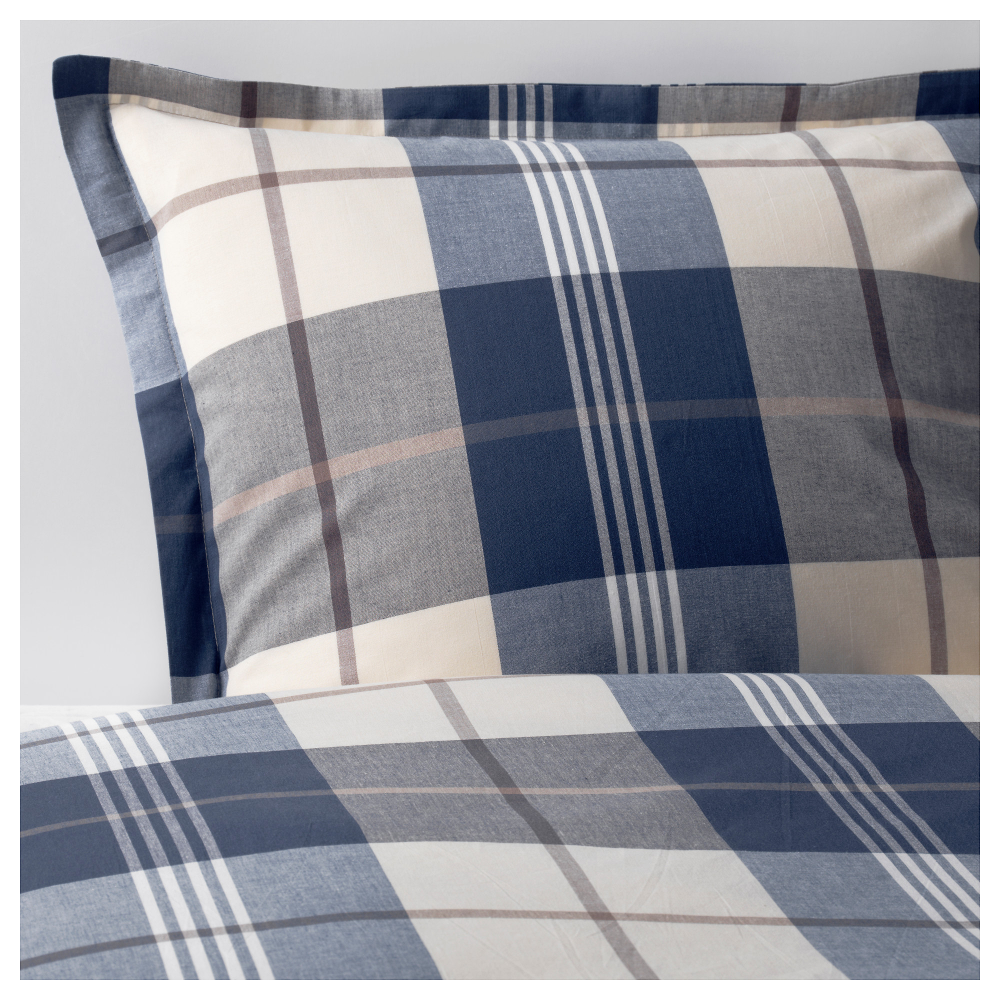 Kustruta Quilt Cover And 4 Pillowcases Blue Check Ikea Indonesia