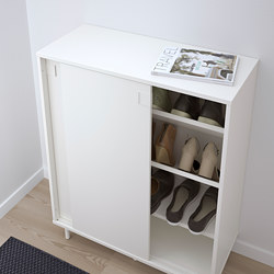 MACKAPÄR - Kabinet/tempat sepatu, putih, 80x35x102 cm