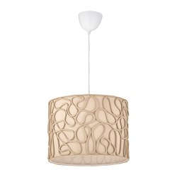 HEMMA/VINGMAST pendant lamp, beige 