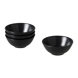 FÄRGKLAR - Mangkuk, matt abu-abu tua, 12 cm