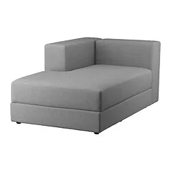 JÄTTEBO - Modul chaise longue, kiri, dengan sandaran tangan/Tonerud abu-abu