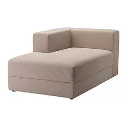 JÄTTEBO - Modul chaise longue, kiri, dengan sandaran tangan/Samsala abu-abu krem