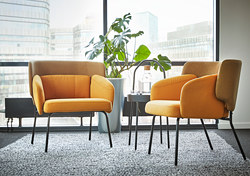 BINGSTA - Armchair, Vissle dark yellow/Kabusa dark yellow