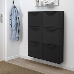 TRONES - Shoe cabinet/storage, black, 52x18x39 cm