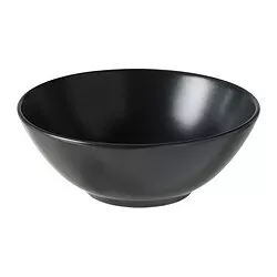 FÄRGKLAR - Mangkuk, matt abu-abu tua, 19 cm