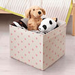 REGNBROMS - Box, heart pattern/pink, 33x38x33 cm