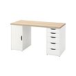 ALEX/LAGKAPTEN - Meja, diwarnai putih/efek kayu oak putih, 140x60 cm