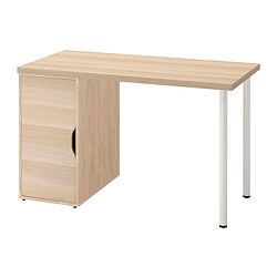 ALEX/LAGKAPTEN - Desk, white stained/oak effect white, 120x60 cm