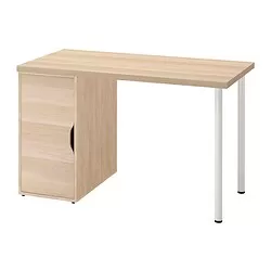 ALEX/LAGKAPTEN - Meja, diwarnai putih/efek kayu oak putih, 120x60 cm