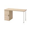 ALEX/LAGKAPTEN - Meja, diwarnai putih/efek kayu oak putih, 140x60 cm