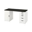 ALEX/LAGKAPTEN - Desk, black-brown/white, 140x60 cm