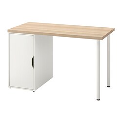 ALEX/LAGKAPTEN - Desk, white stained/oak effect white, 120x60 cm