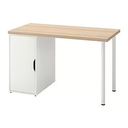 ALEX/LAGKAPTEN - Meja, diwarnai putih/efek kayu oak putih, 120x60 cm