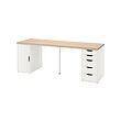 ALEX/LAGKAPTEN - Desk, white stained/oak effect white, 200x60 cm