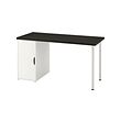 ALEX/LAGKAPTEN - Desk, black-brown/white, 140x60 cm