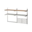 KUNGSFORS - Susp rail/shlf/mgnt knf rk/wll grid, stainless steel/ash veneer
