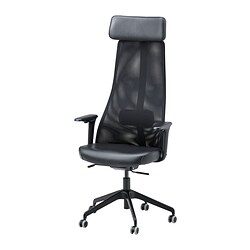 JÄRVFJÄLLET - Office chair with armrests, Glose black