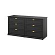 FÅGELFJÄLLET - lemari 6 laci, hitam efek kayu oak, 160x51x78 cm | IKEA Indonesia - E1009909_S2