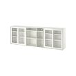 VIHALS - Storage combination w glass doors, white/clear glass, 285x37x90 cm