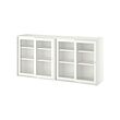 VIHALS - Kombinasi penyimpanan dg pintu kaca, putih/kaca bening, 190x37x90 cm