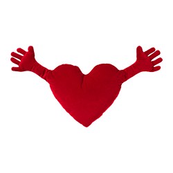 FAMNIG HJÄRTA - Bantal kursi, merah, 40x101 cm