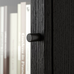 OXBERG - Pintu kaca, hitam efek kayu oak, 40x35 cm