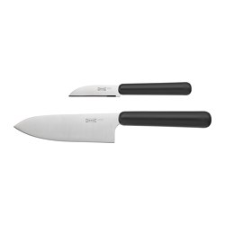 FÖRDUBBLA - 2-piece knife set, grey