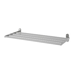 BROGRUND - Wall shelf with towel rail, stainless steel, 67x27 cm
