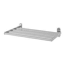 BROGRUND - Wall shelf with towel rail, stainless steel, 47x27 cm