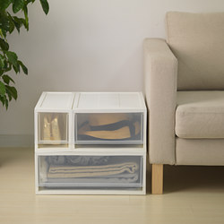 SOPPROT - Pull-out storage unit, transparent white, 34x46x20.5 cm
