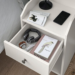 HAUGA - Bedside table, white, 40x36 cm