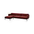 ÄPPLARYD - 4-seat sofa with chaise longue, Djuparp red/brown