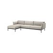 ÄPPLARYD - 4-seat sofa with chaise longue, Lejde light grey
