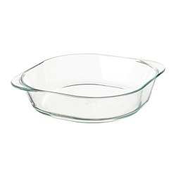 FÖLJSAM - Oven dish, clear glass, 24.5x24.5 cm