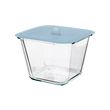 IKEA 365+ - Wadah makanan dengan penutup, segi empat kaca/silikon, 1.2 l